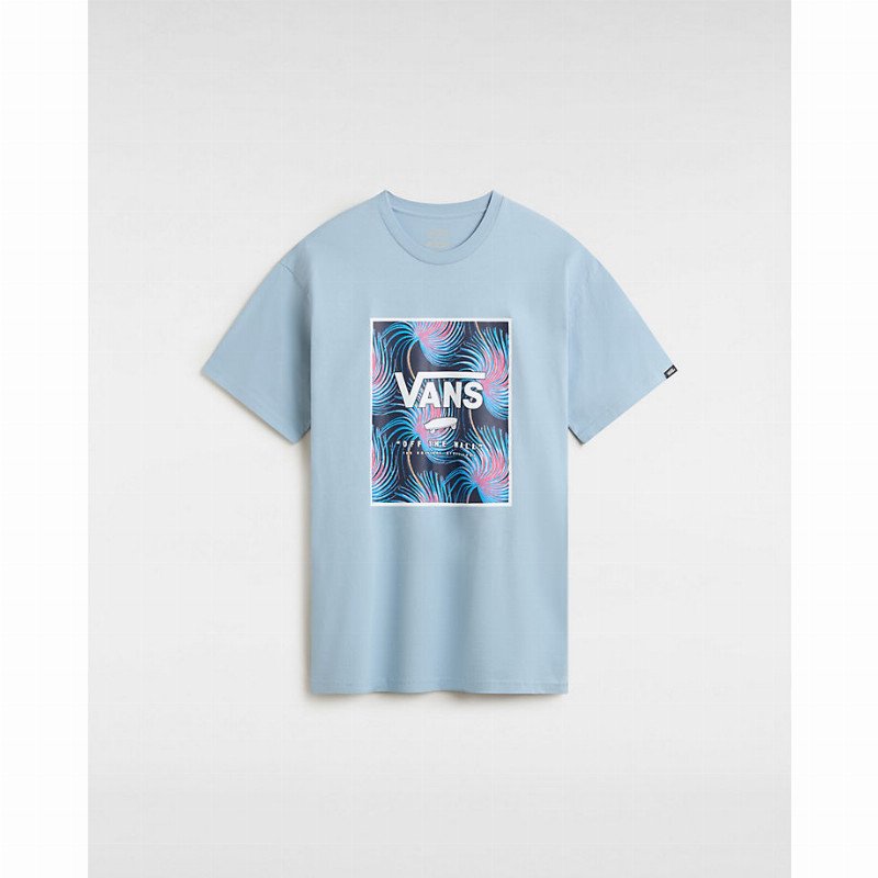 VANS Classic Print Box T-shirt (dusty Blue-white) Men Black, Size XL