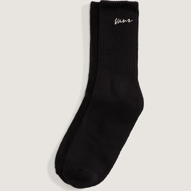Vans - Classic Script Crew Socks (1 Pair), Man, Black, Size: S