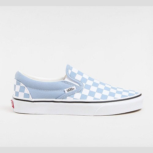 VANS Classic Slip-on Checkerboard Shoes (color Theory Checkerboard Dusty Blue) Unisex White, Size 12