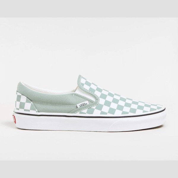Vans - Classic Slip-On Checkerboard Shoes, Man, Green, Size: 2.5