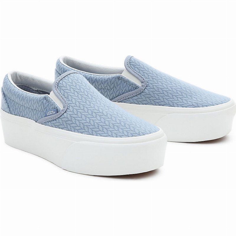 CLASSIC SLIP-ON STACKFORM SHOES (XL KNIT ASHLEY BLUE) WOMEN BLUE