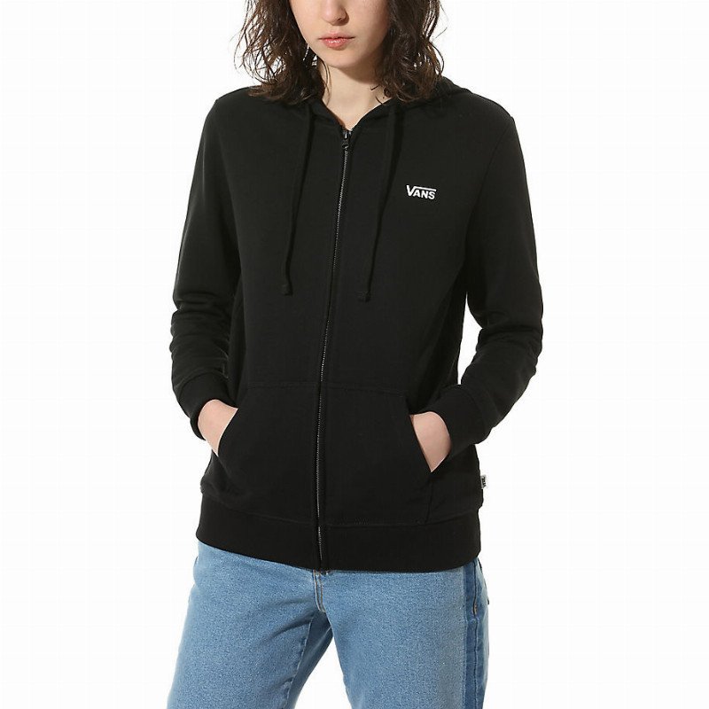 Vans black zip hoodie sale