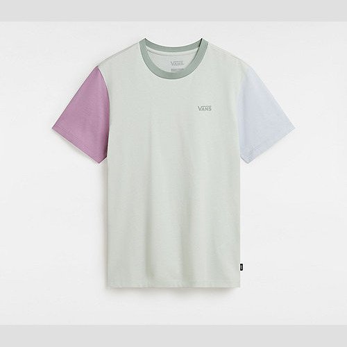 VANS Colorblock Boy Friend Fit T-shirt (pale Aqua-smoky Grape) Women Multicolour, Size XXS