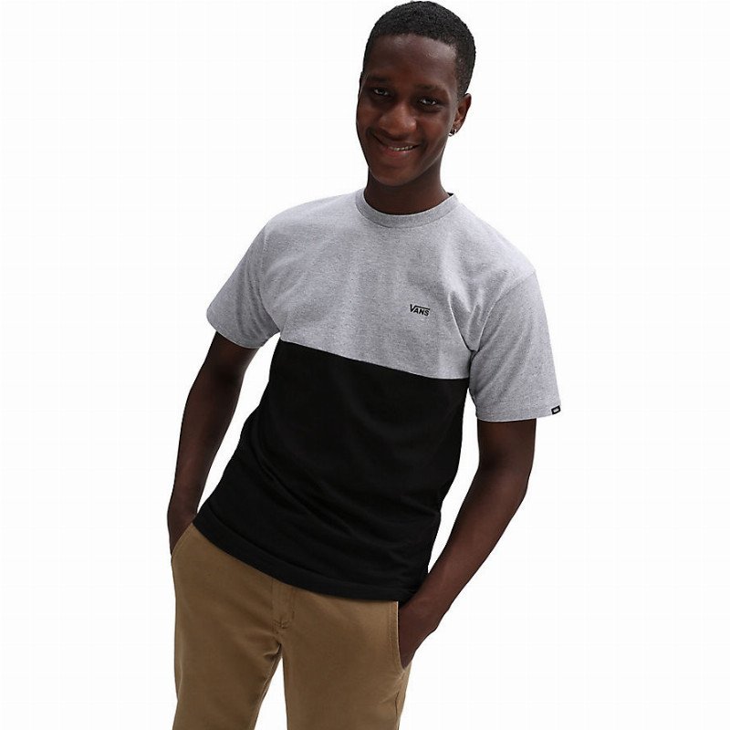 VANS Colorblock T-shirt (athletic Heather-black) Men Grey, Size XXL