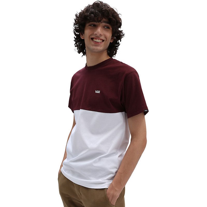 VANS Colorblock T-shirt (white-port Royale) Men Red, Size XXL