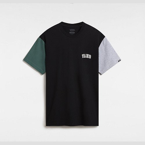 VANS Colorblock Varsity T-shirt (black-bistro Green-athletic Heather) Men Multicolour, Size XXL