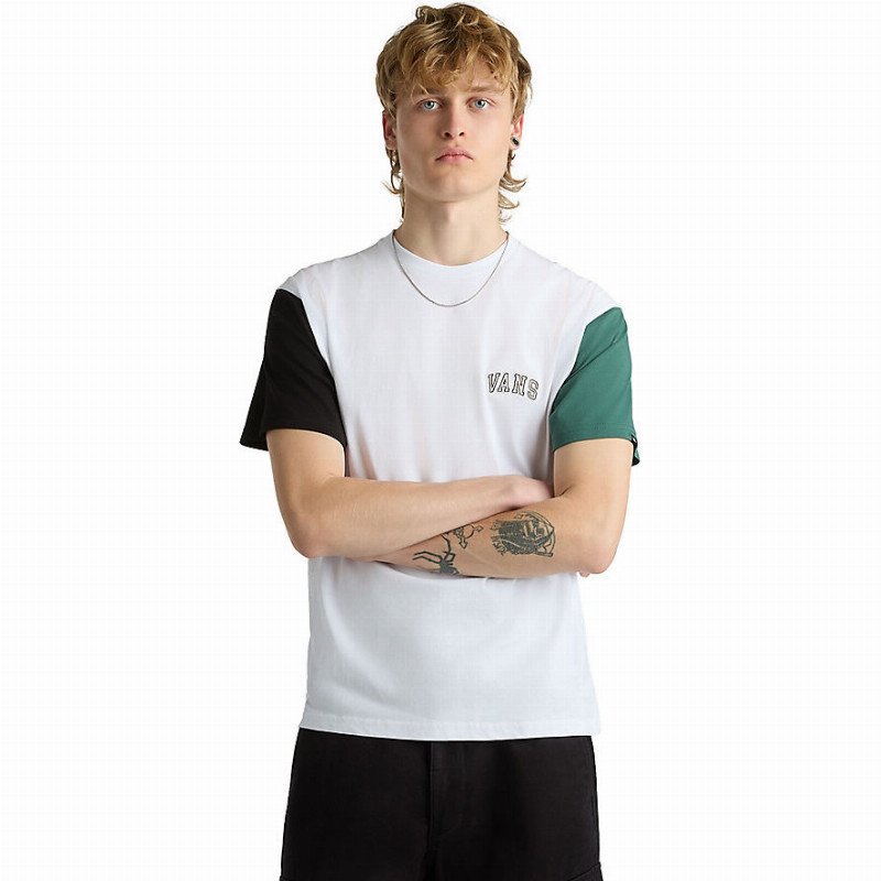 VANS Colorblock Varsity T-shirt (white-black-bistro Green) Men Multicolour, Size XXL