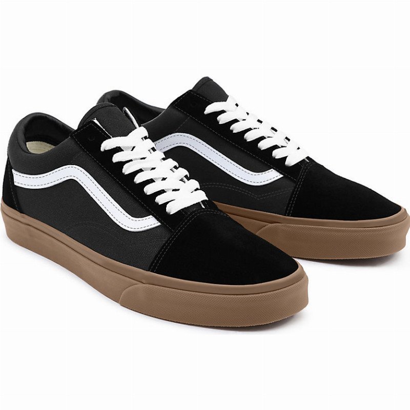 CUSTOMS BLACK GUM SOLE OLD SKOOL WIDE FIT (BLACK) UNISEX BLACK