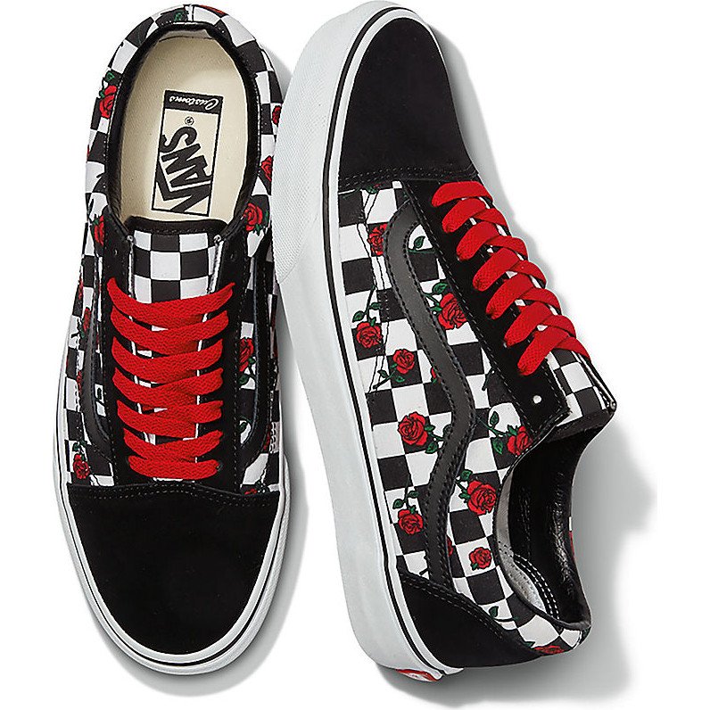 vans rose checkered shoes