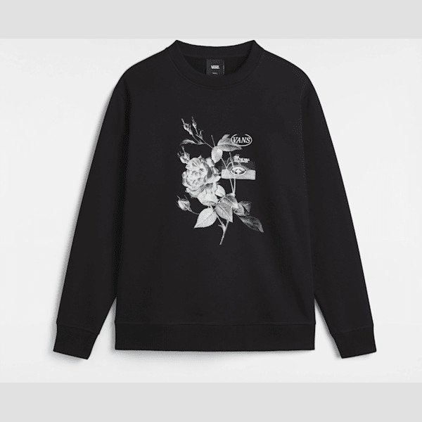 Vans - Damask Crew Sweatshirt, Woman, Black, Size: S