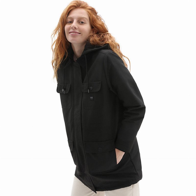 DRILL LONG CHORE COAT MTE (BLACK) WOMEN BLACK