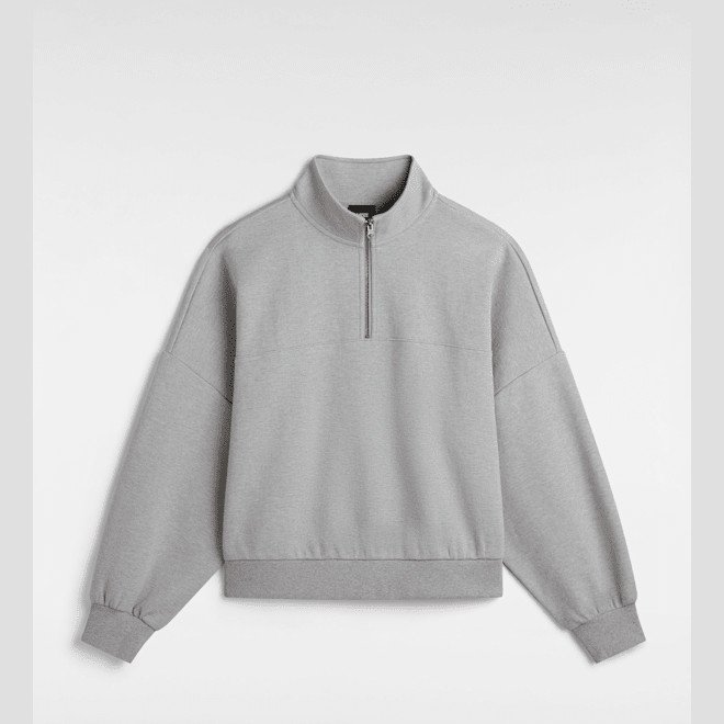 Vans - Elevated Double Knit Loose Mock Neck Sweatshirt, Woman, Grey, Size: S