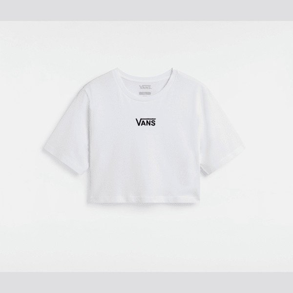Vans - Flying V Crew Crop T-Shirt, Woman, White, Size: XXS