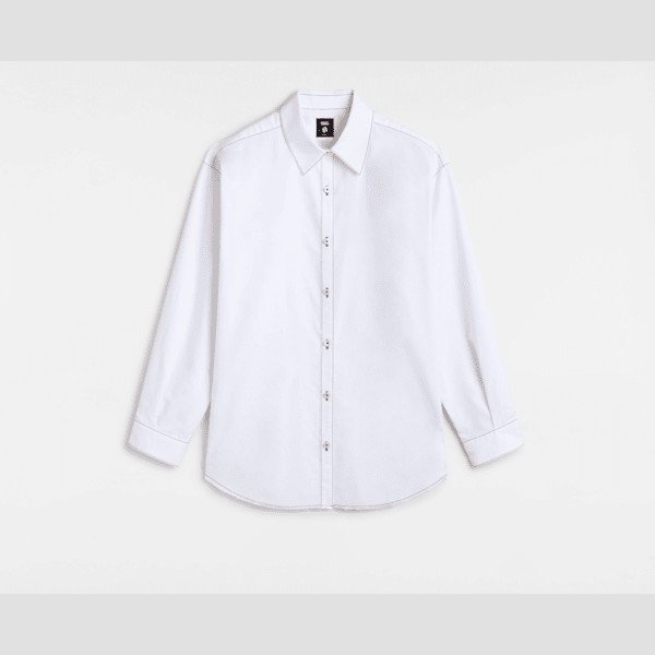 Vans - Gillian Button Down Shirt, Woman, White, Size: XXS