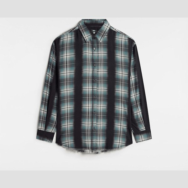 Vans - Gillian Plaid Button Down Shirt, Woman, Black, Size: XXL