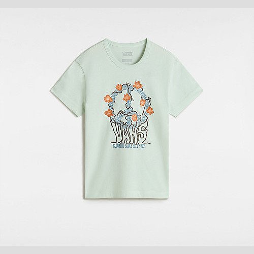 VANS Girls Bloom Peace Mini T-shirt (8-14 Years) (pale Aqua) Girls Green, Size XL