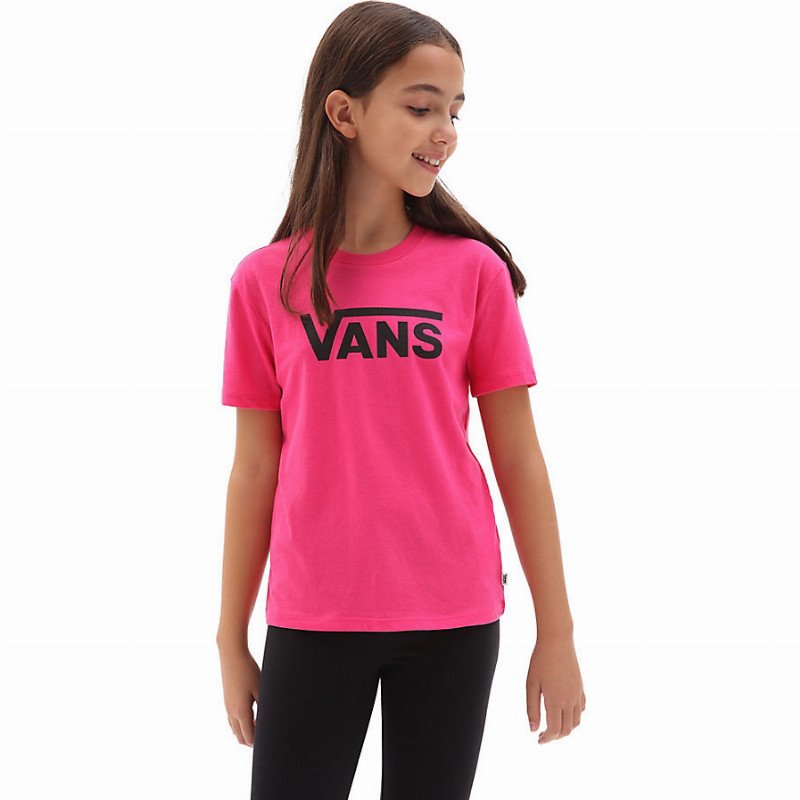 VANS Girls Flying V Crew T-shirt (8-14 Years) (fuchsia Purple) Girls Pink, Size XL