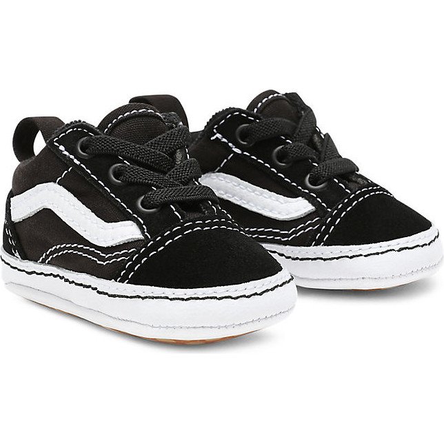 INFANT OLD SKOOL CRIB SHOES (0-1 YEAR) (BLACK/TRUE WHIT) BLACK