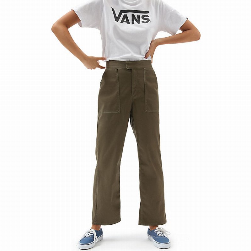 Vans pants cheap womens olive