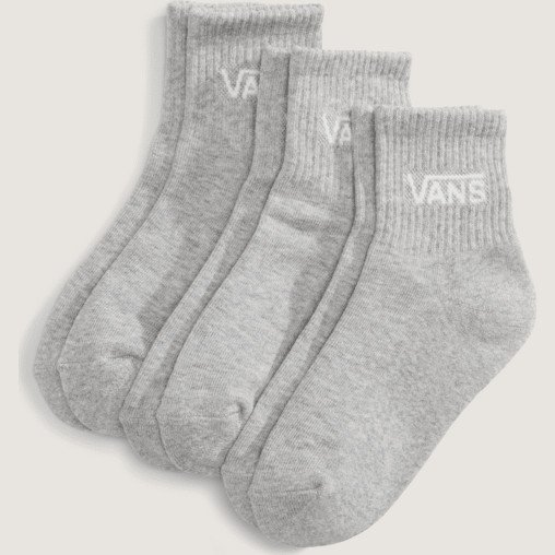 Vans - Kids Classic Half Crew Socks (3 Pairs), Grey, Size: XXS
