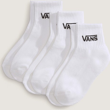 Vans - Kids Classic Half Crew Socks (3 Pairs), White, Size: XXS