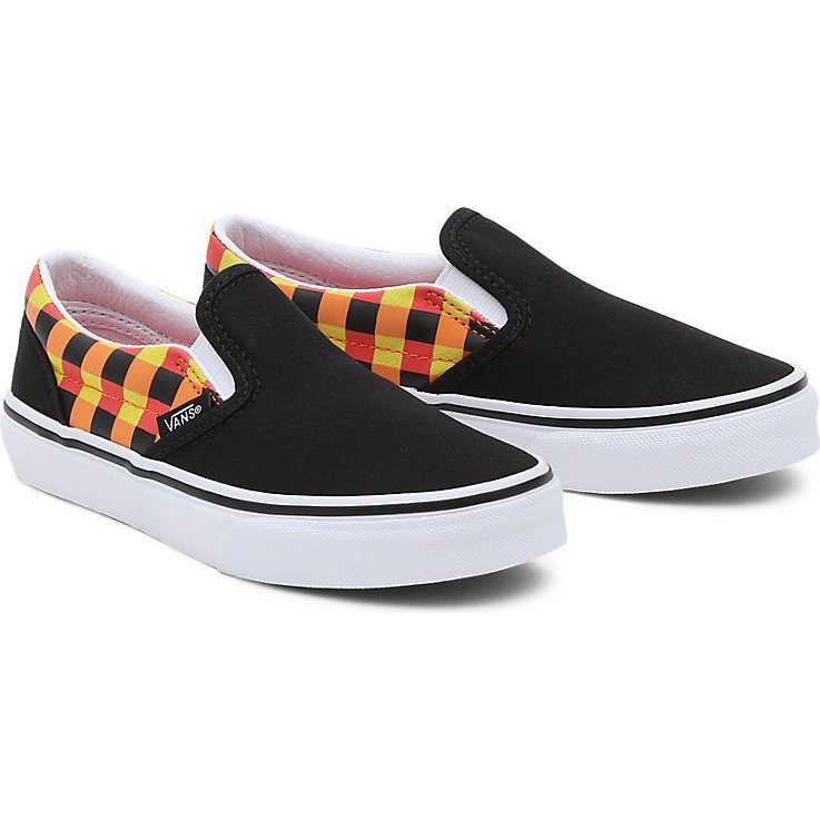 KIDS CLASSIC SLIP-ON SHOES (4-8 YEARS) (BLACK/MULTI) BLACK