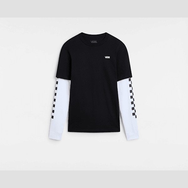 Vans - Kids Long Twofer T-shirt (8-14 years), Black, Size: XL