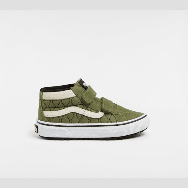 Vans - Kids MTE Sk8-Mid Reissue Hook and Loop Shoes (4-8 years), Green, Size: 10.5