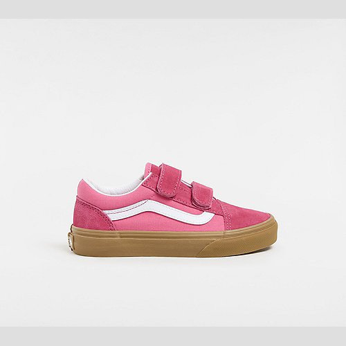 VANS Kids Old Skool Hook And Loop Shoes (4-8 Years) (gum Pink) Kids Pink, Size 13