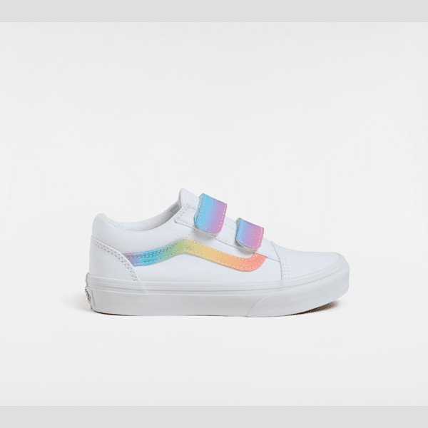 Vans - Kids Old Skool Hook and Loop Shoes (4-8 Years), White, Size: 10