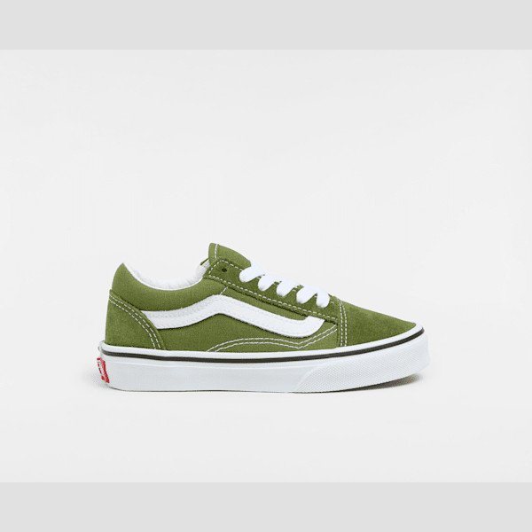 Vans - Kids Old Skool Shoes (4-8 Years), Green, Size: 13