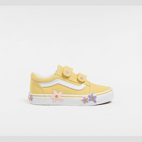 VANS Kids Old Skool V Shoes (4-8 Years) (yellow) Kids Yellow, Size 13