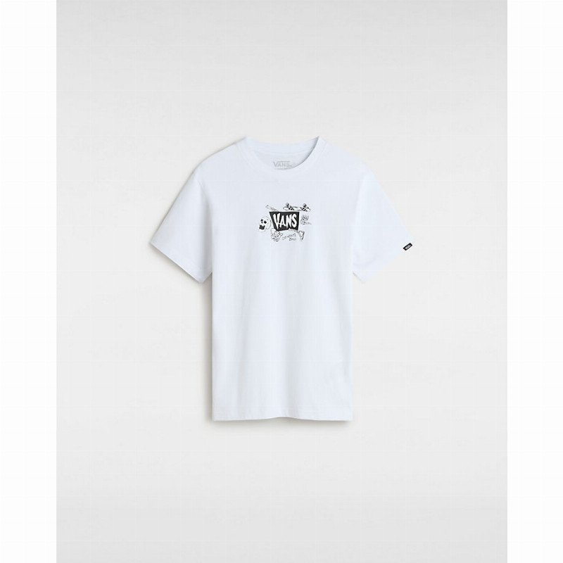 VANS Kids Skeleton T-shirt (8-14 Years) (white) Boys White, Size XL