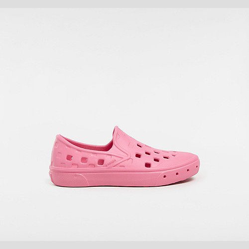 VANS Kids Slip-on Trk Shoes (4-8 Years) (summer Brights Honeysuckle) Kids Pink, Size 12.5