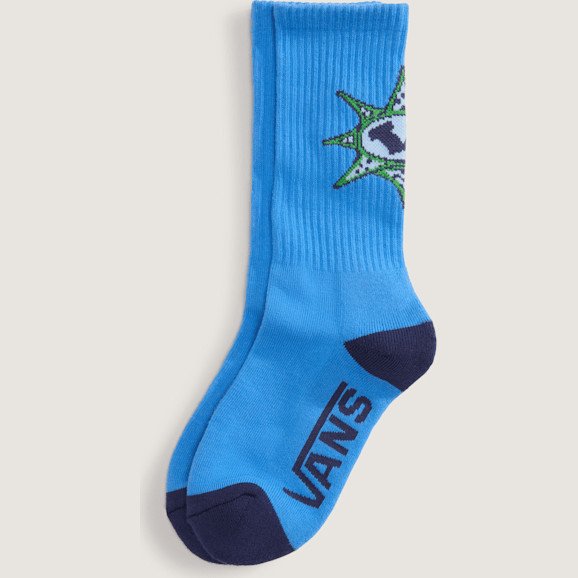 Vans - Kids Ticker Crew Socks (1 Pair), Blue, Size: XXS