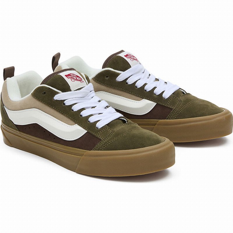 KNU SKOOL SHOES (OLIVE/MULTI) MEN,WOMEN GREEN