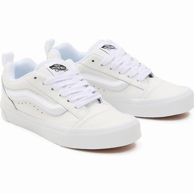 VANS Leather Knu Skool Shoes (true White) Unisex White, Size 12