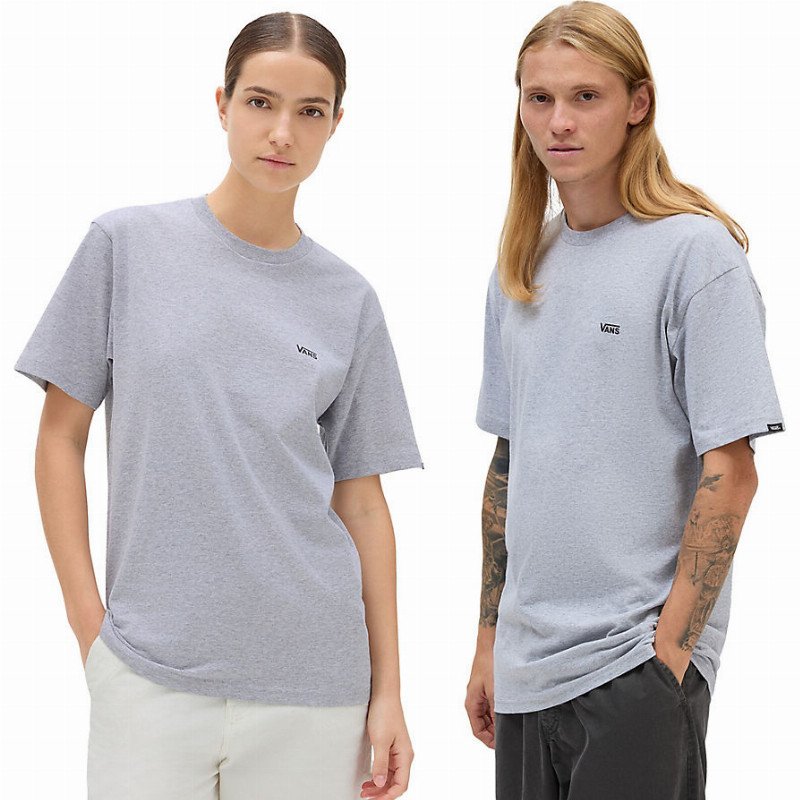 VANS Left Chest Logo T-shirt (athletic Heather-black) Unisex Grey, Size XXL
