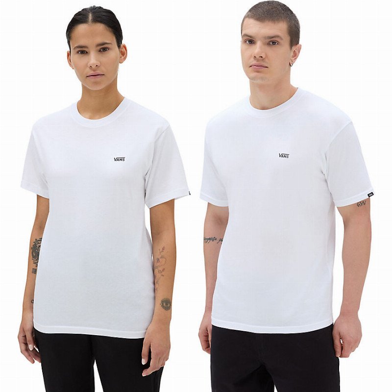 VANS Left Chest Logo T-shirt (white-black) Unisex White, Size XXL