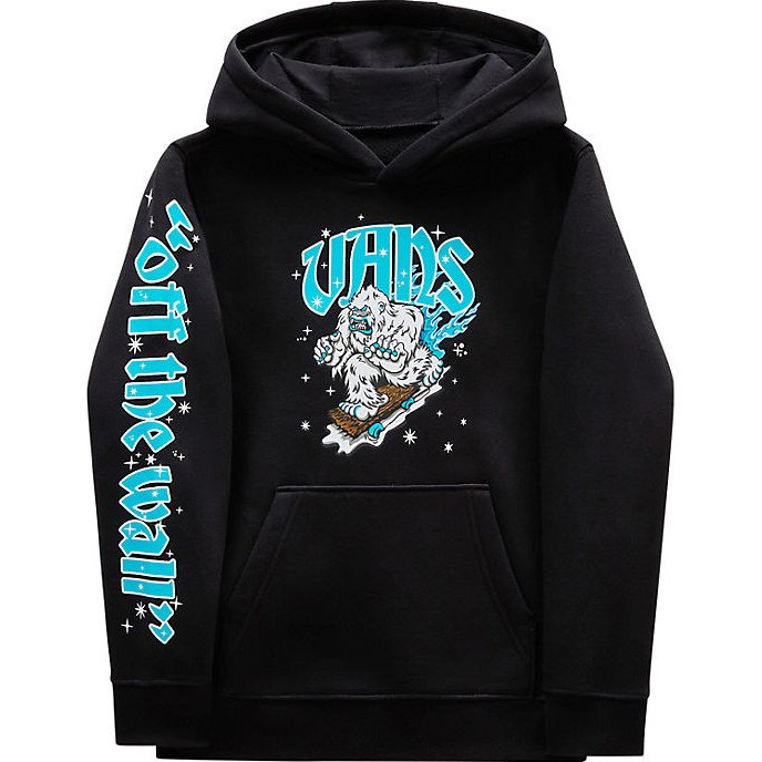 LITTLE KIDS HOLIDAY BOARDING YETI PULLOVER HOODIE (2-8 YEARS) (BLACK) BLACK