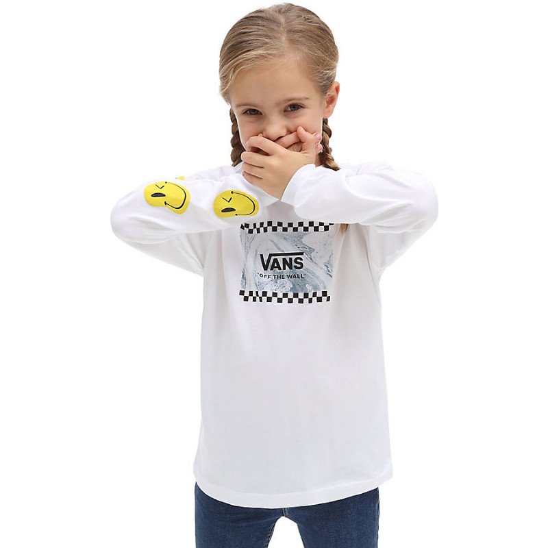 LITTLE KIDS MARBLE LONG SLEEVE T-SHIRT (2-8 YEARS) (WHITE) WHITE