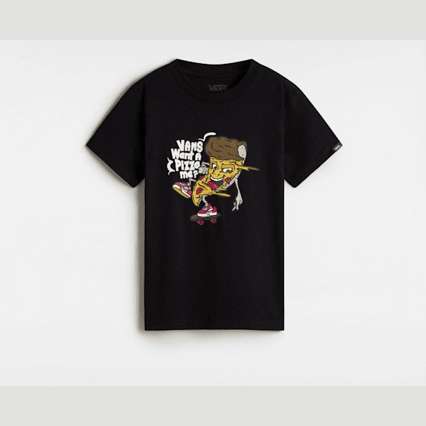 Vans - Little Kids Pizza Me T-Shirt (2-8 Years), Black, Size: 3-4Y