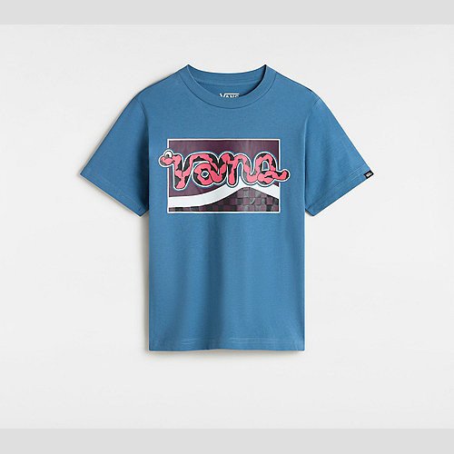 VANS Little Kids Side Stripe Snake T-shirt (2-8 Years) (copen Blue) Little Kids Blue, Size 7-8Y