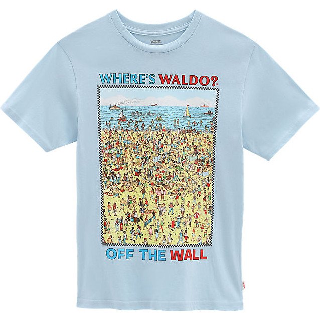 LITTLE KIDS X WHERE'S WALDO? BEACH T-SHIRT (2-8 YEARS) ((WHERE'S WALDO) FIND STEVE/BEACH) BLUE