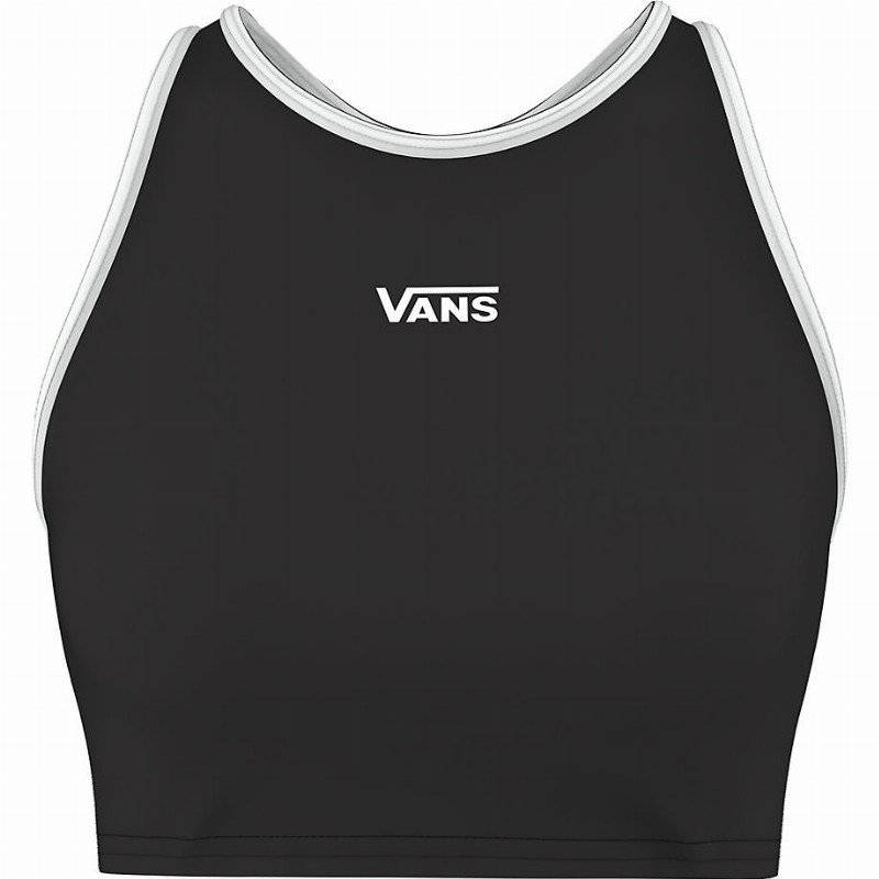 VANS Longline Racerback Sports Bra (green/true Whit) Women Black, Size XXS