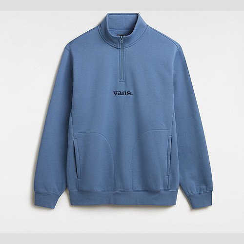 VANS Lowered Quarter Zip Sweatshirt (copen Blue) Men Blue, Size XXL