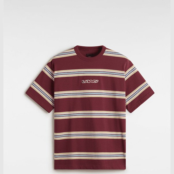 Vans - Mesa Stripe T-Shirt, Man, Burgundy, Size: L