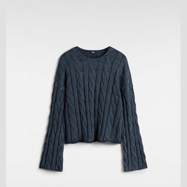 Vans - Mila Cable Knit Crop, Woman, Blue, Size: XXS