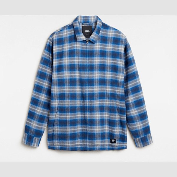  MONTWOOD ZIP FLANNEL SHIRT, MAN, BLUE, SIZE: XS