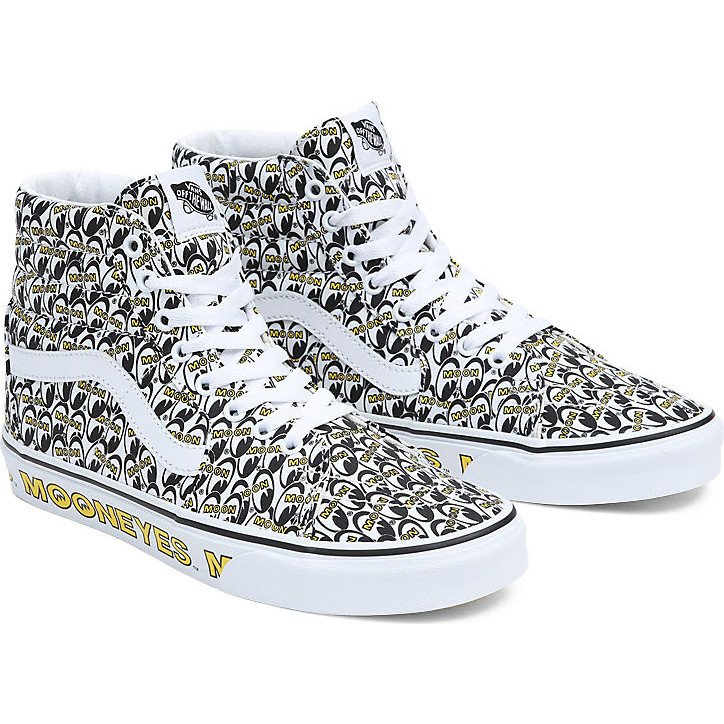 X MOONEYES SK8-HI SHOES (MOONEYES TRUE WHITE/YELLOW) MEN,WOMEN MULTICOLOUR